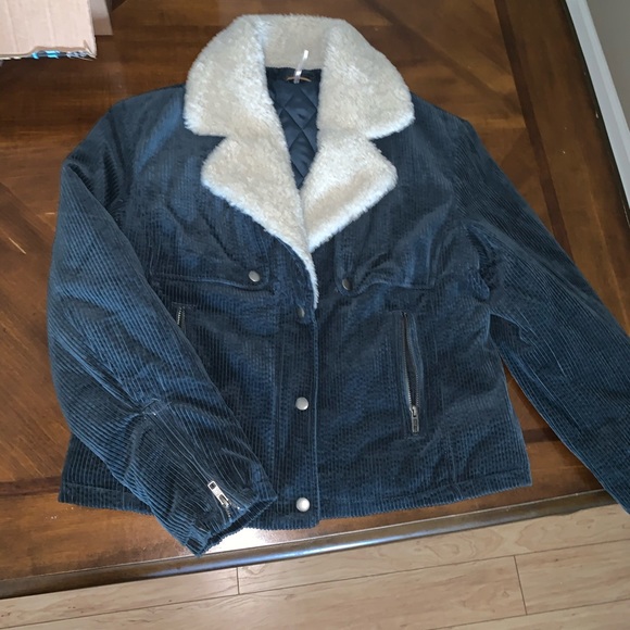 Free people corduroy fur collar jacket, worn once